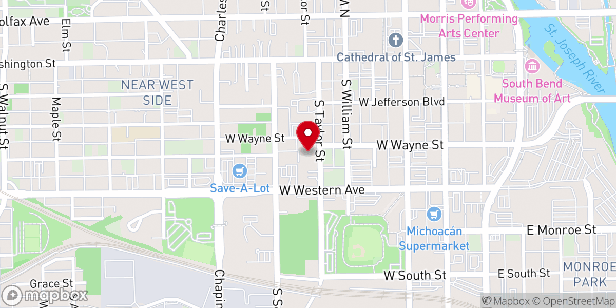 Map showing location of Saint Patrick Catholic Church