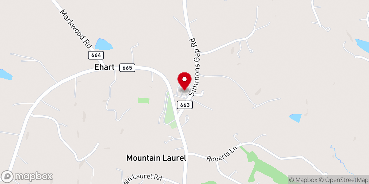 Map showing location of Chestnut Grove Church