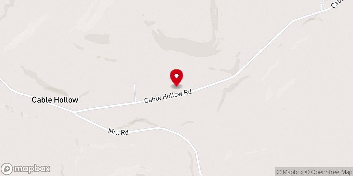 Map showing location of Cable Hollow Community Church