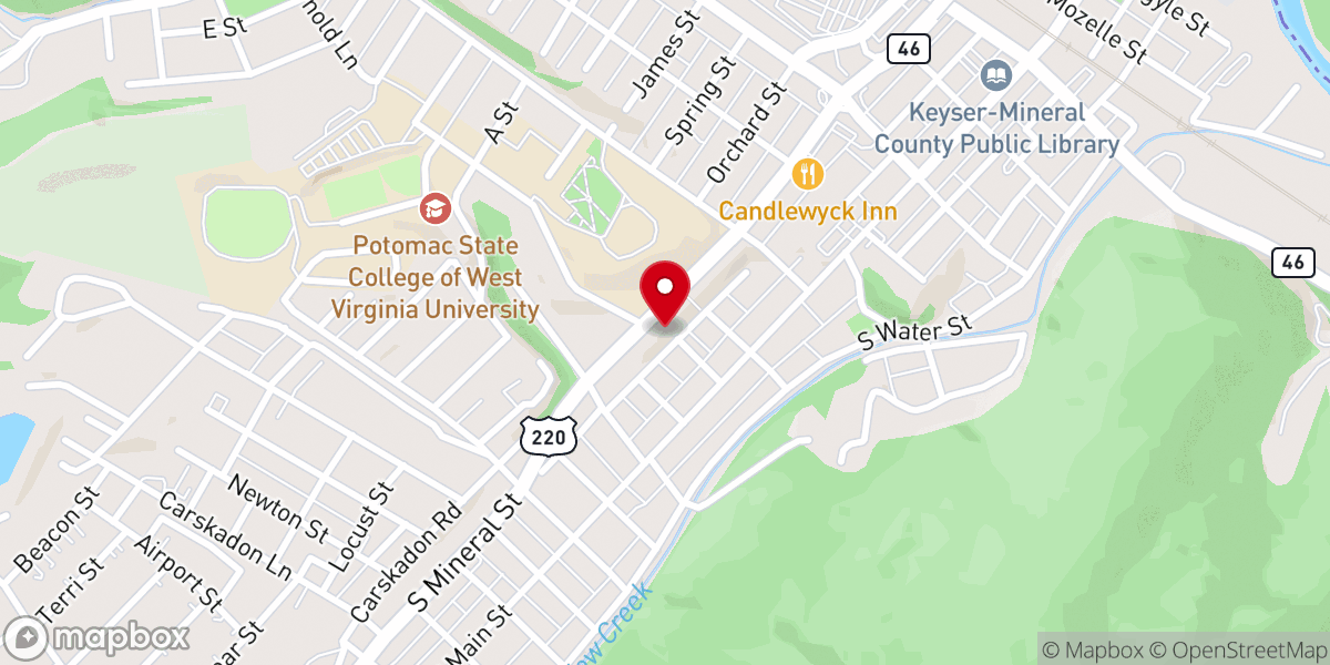 Map showing location of Calvary United Methodist Church