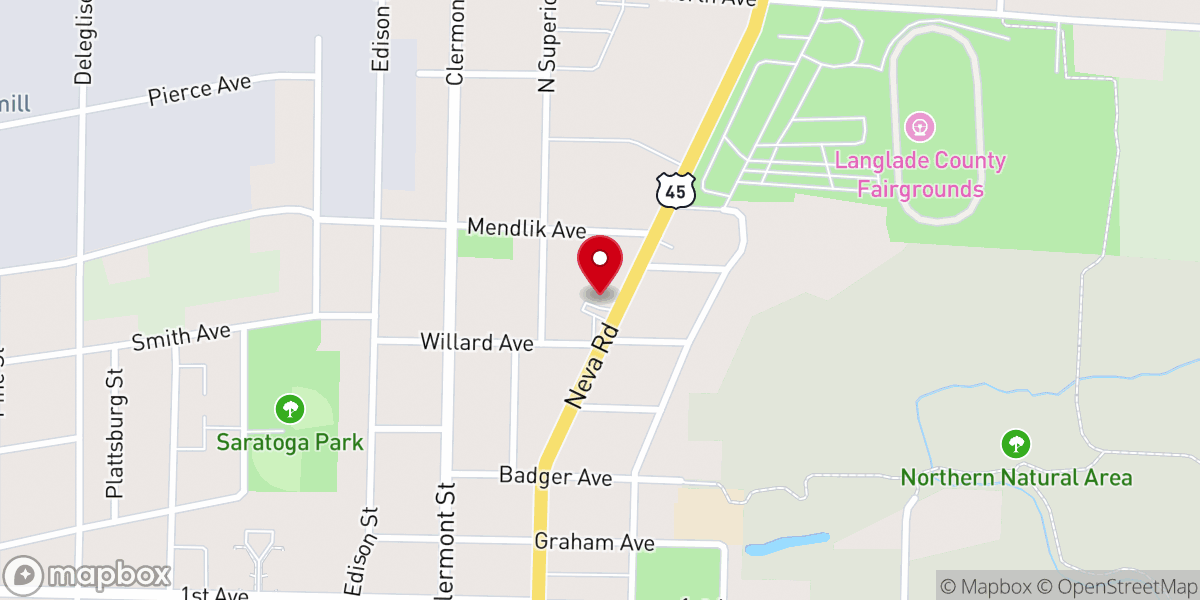 Map showing location of Ascension Evangelical Lutheran Church