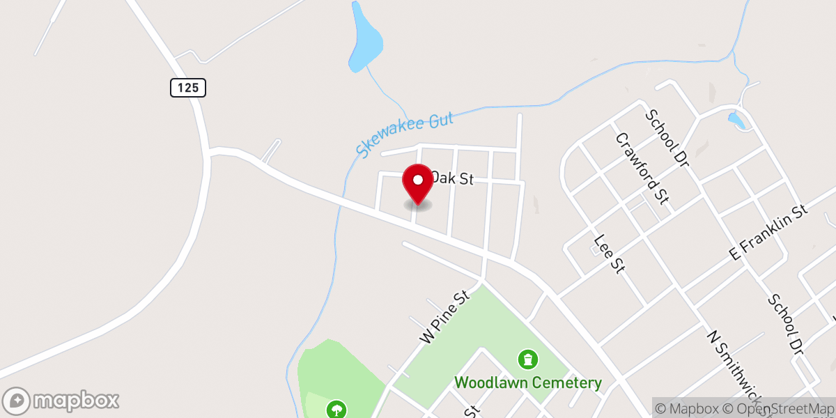Map showing location of First Free Will Baptist Church