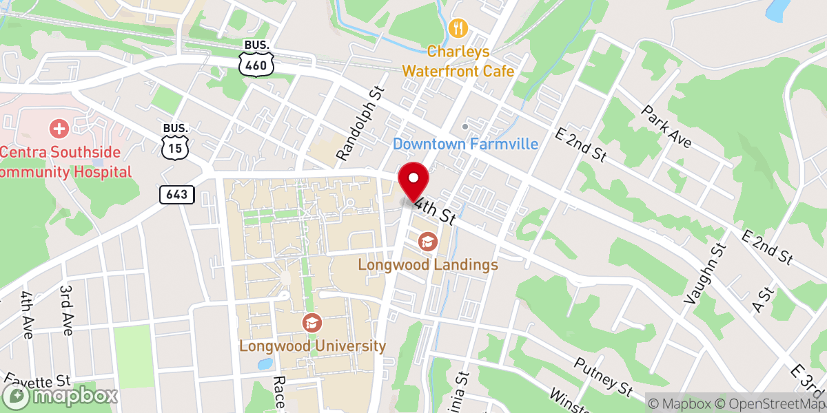 Map showing location of First Baptist Church