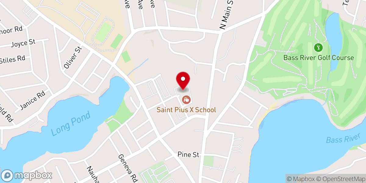 Map showing location of St. Pius X School