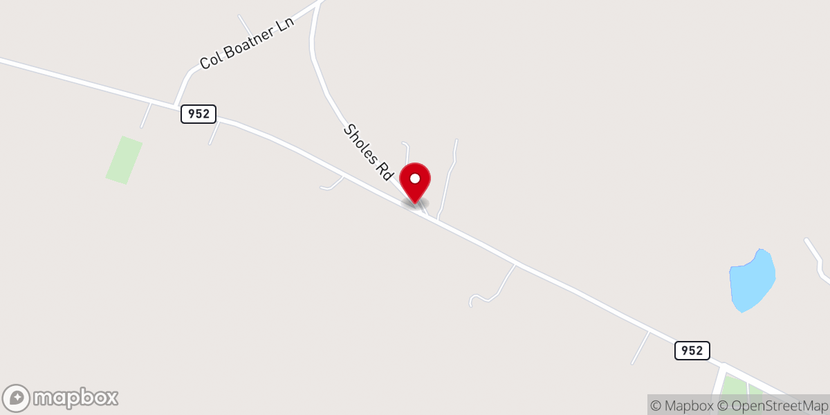 Map showing location of Oak Grove Baptist Church