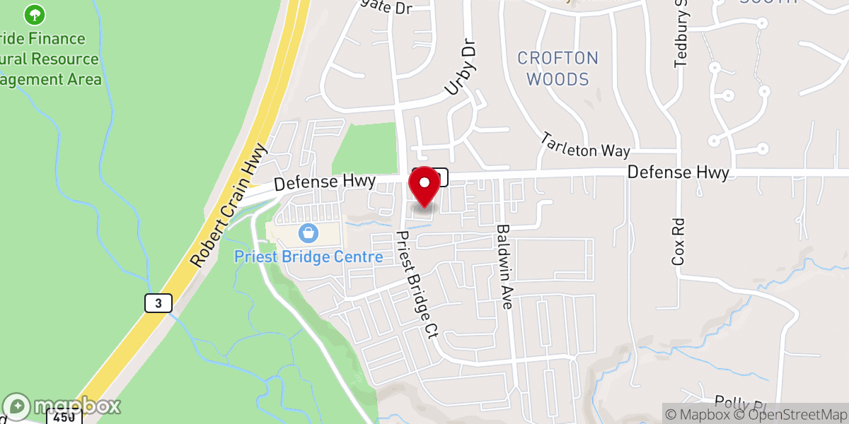 Map showing location of RCCG House of Grace Crofton Maryland