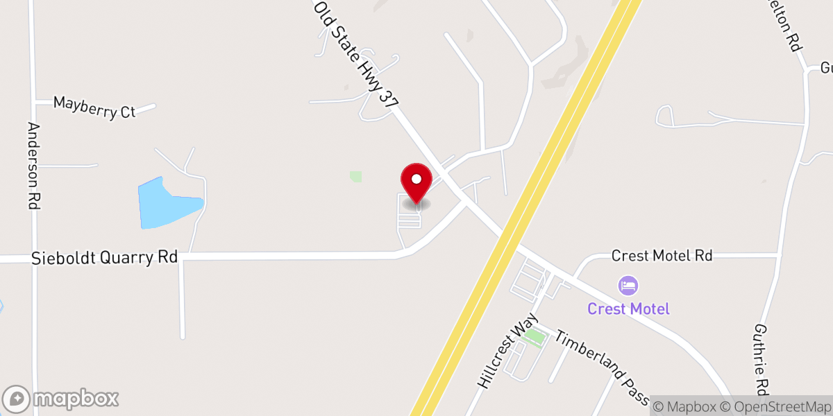Map showing location of Cornerstone Worship Center