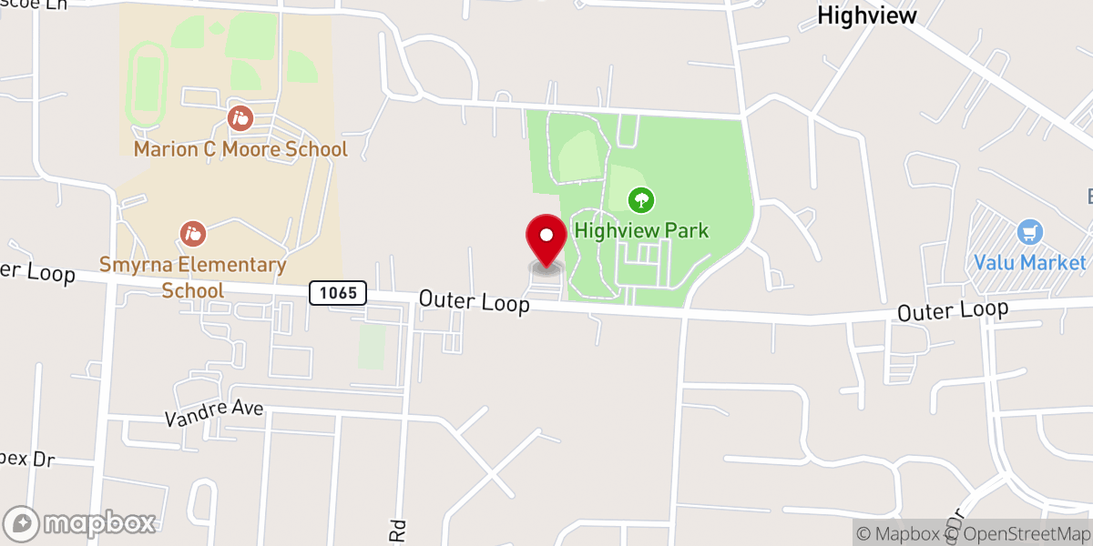 Map showing location of New Vision Ministry Center