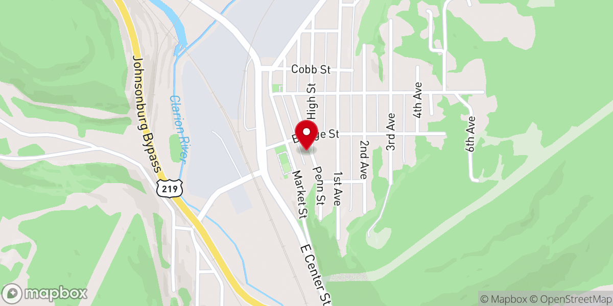 Map showing location of Holy Rosary Parish
