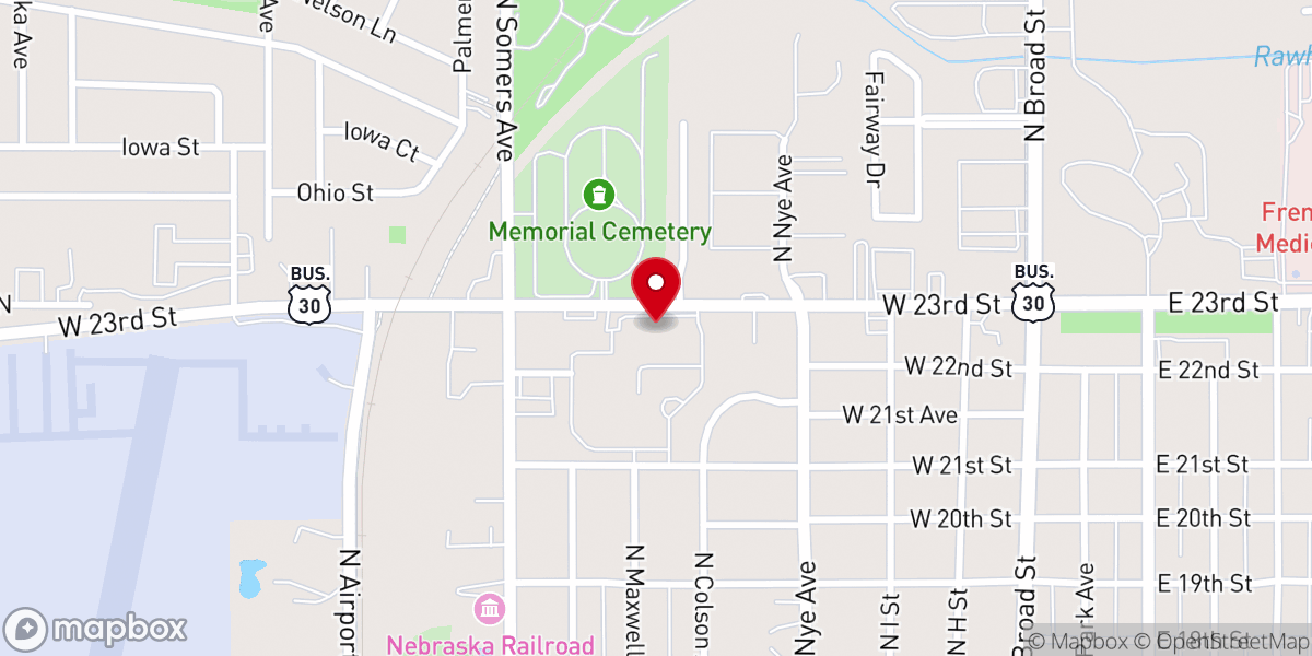 Map showing location of Nye Square