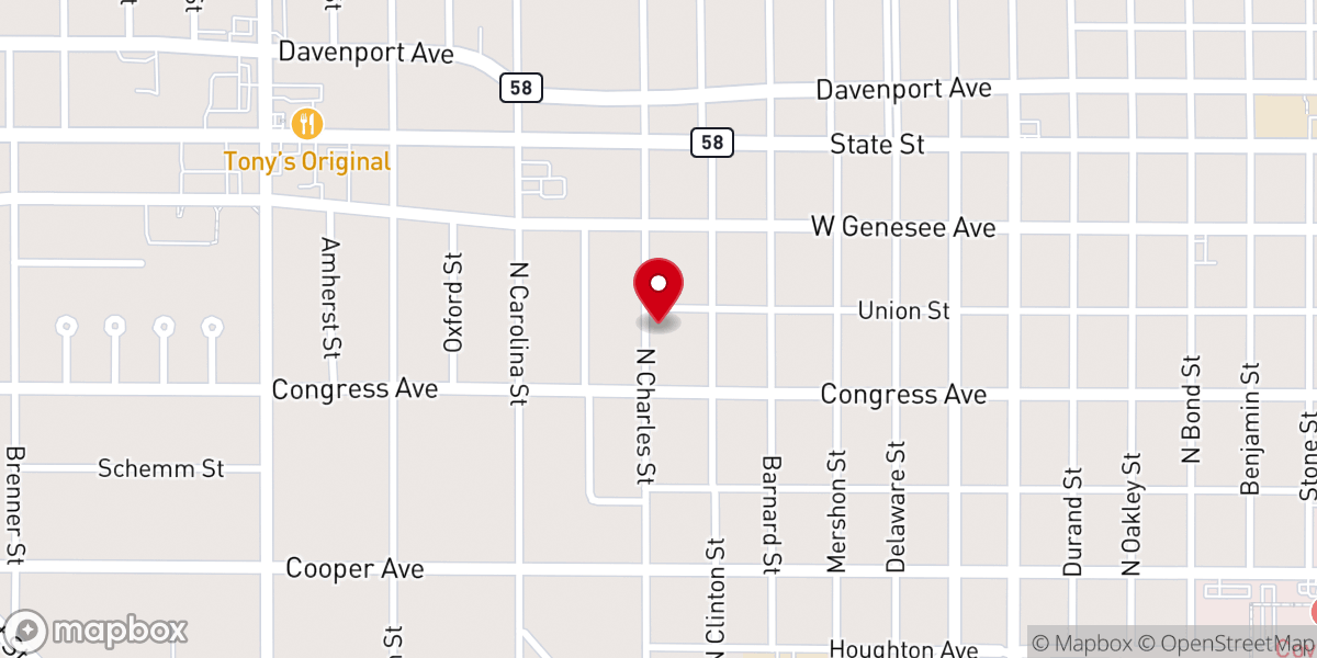 Map showing location of First Church of God