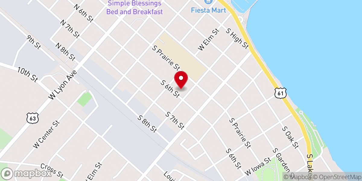 Map showing location of Bethany Lutheran Church