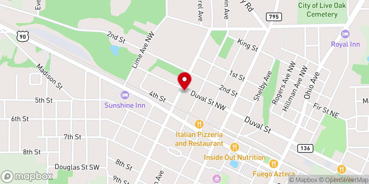 Map showing location of Love Ministry