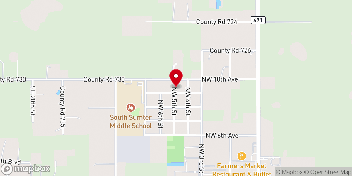 Map showing location of New Life Church of God in Christ