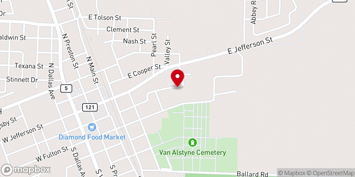 Map showing location of Morning Chapel C.M.E Church