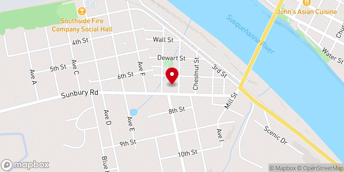 Map showing location of St. Peter's United Methodist Church