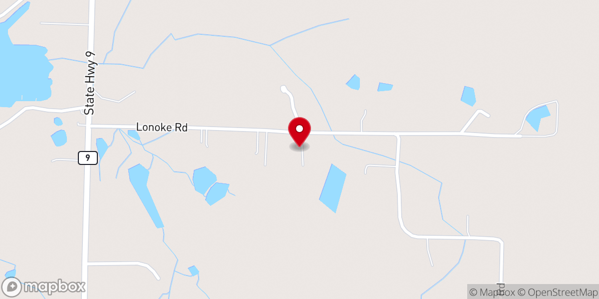 Map showing location of Lonoke Church