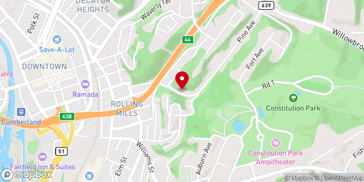 Map showing location of Pine Avenue Christian Fellowship