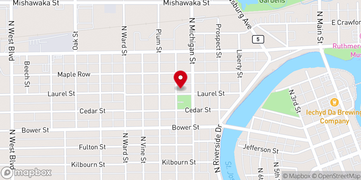 Map showing location of Riverside Bible Church