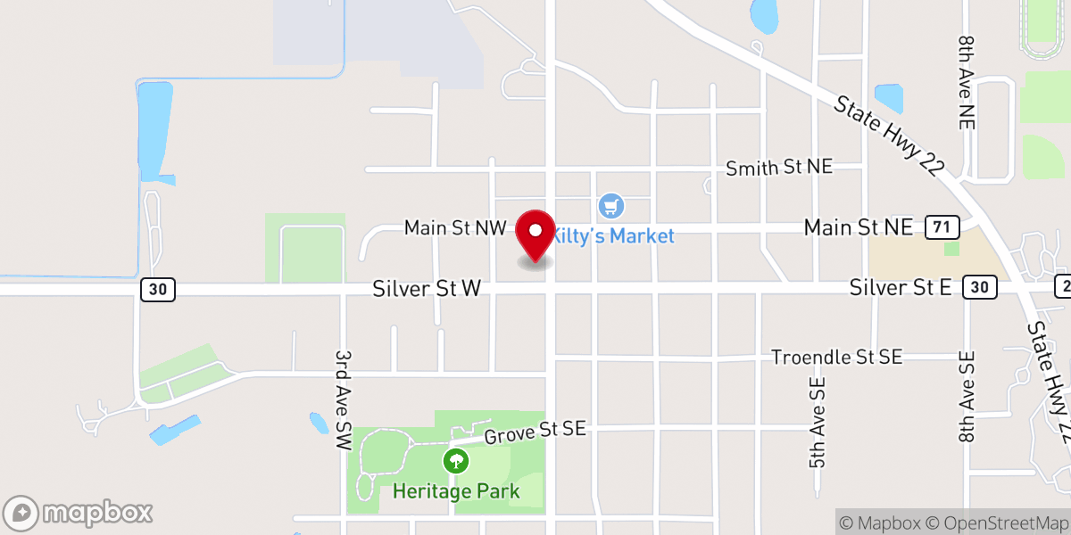 Map showing location of St Teresa Catholic Church