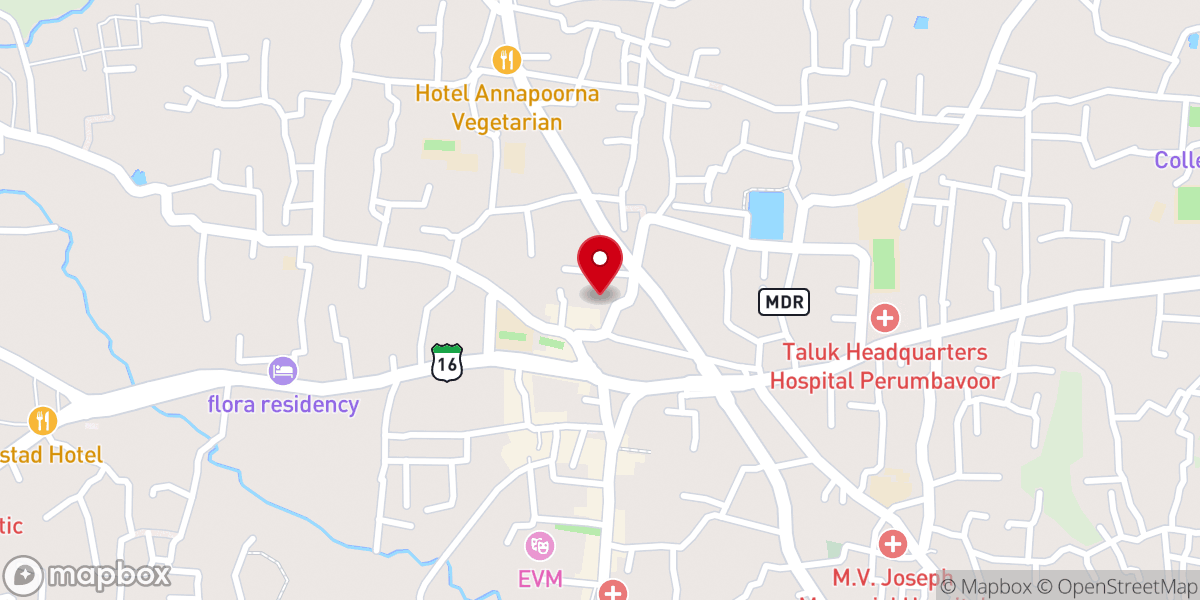 Map showing location of Heavenly Feast Church Perumbavoor