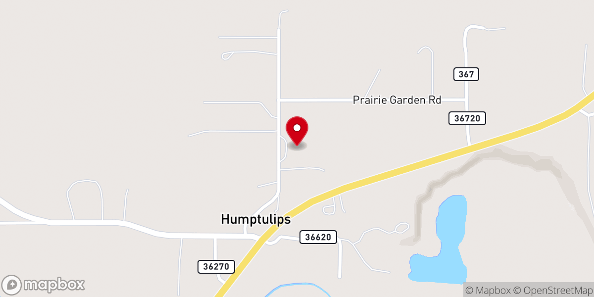 Map showing location of Humptulips Food Bank - Food Distribution Center