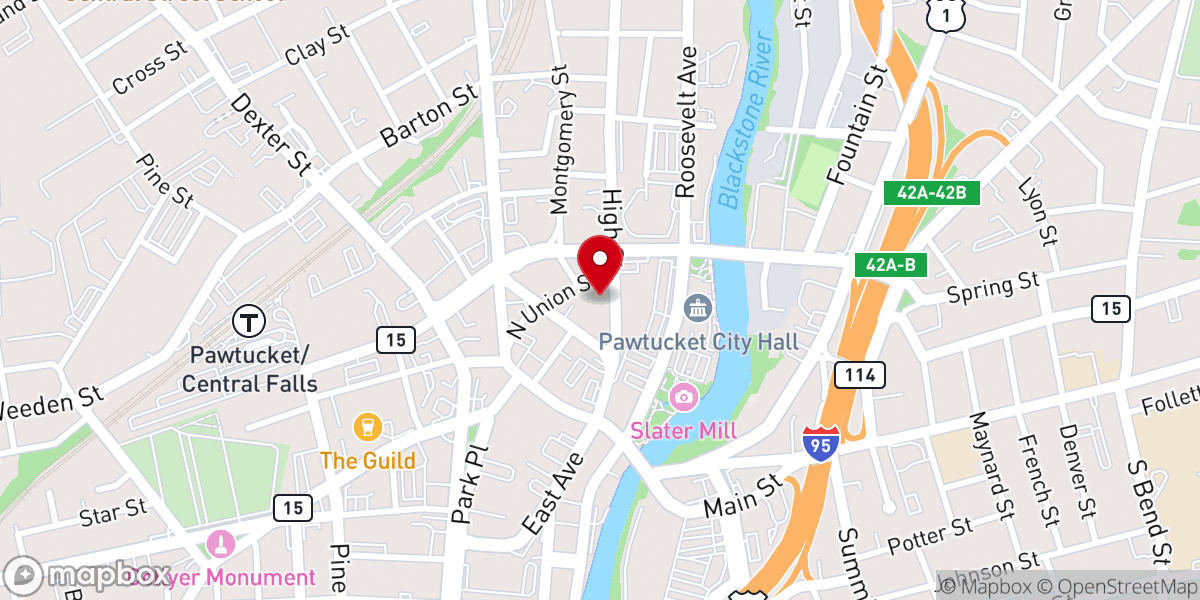 Map showing location of The Salvation Army of Pawtucket, RI