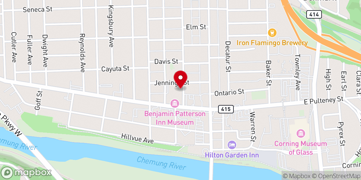 Map showing location of North Baptist Church