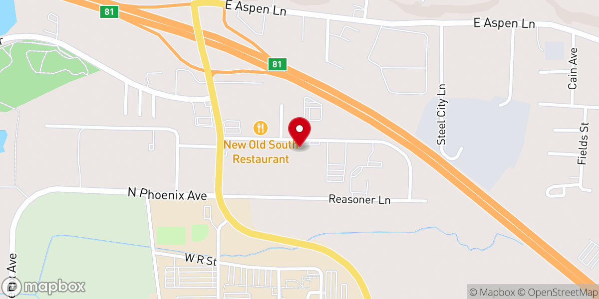 Map showing location of New Life Church Russellville