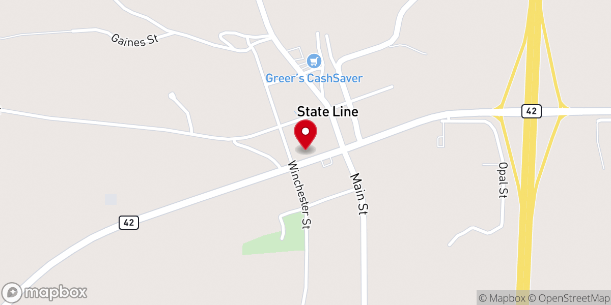Map showing location of First Baptist Church