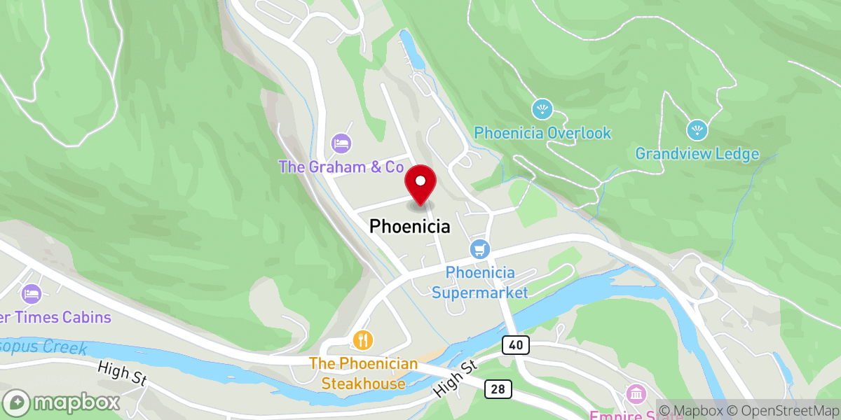 Map showing location of Phoenicia United Methodist Church Hall