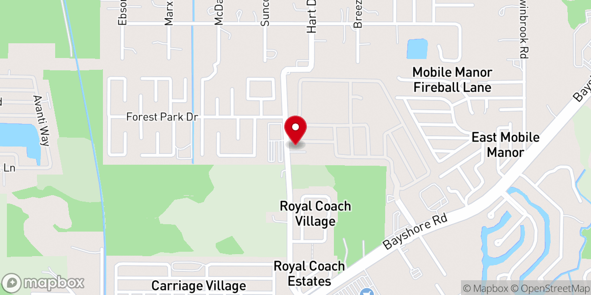 Map showing location of Victory Baptist Church