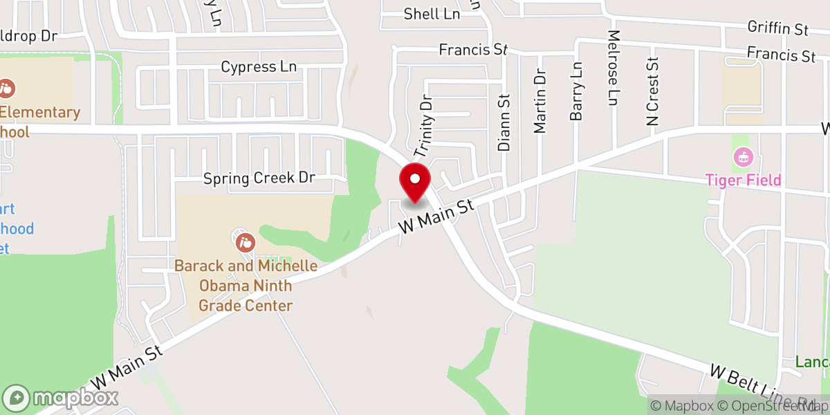 Map showing location of St. Matthew Baptist Church (SMBC Lancaster)