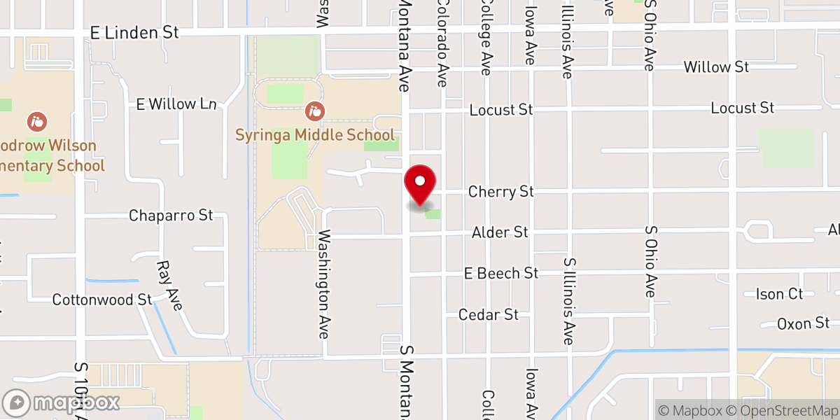 Map showing location of Faith Evangelical Lutheran Church