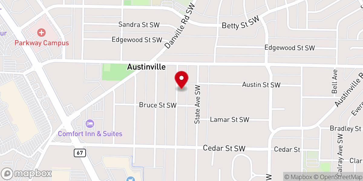 Map showing location of Austinville Church of God
