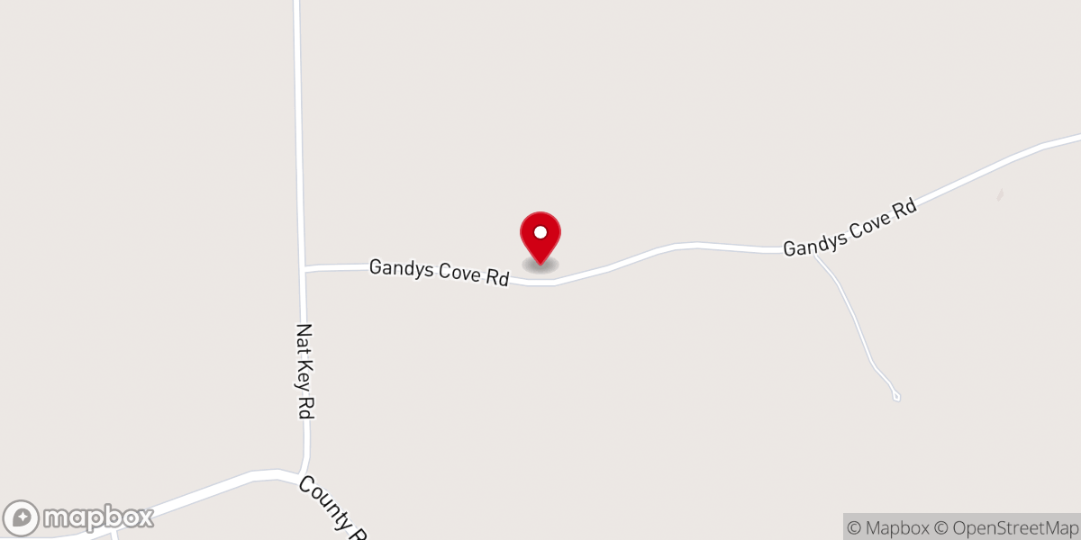 Map showing location of Gandy’s Cove Comminity Church