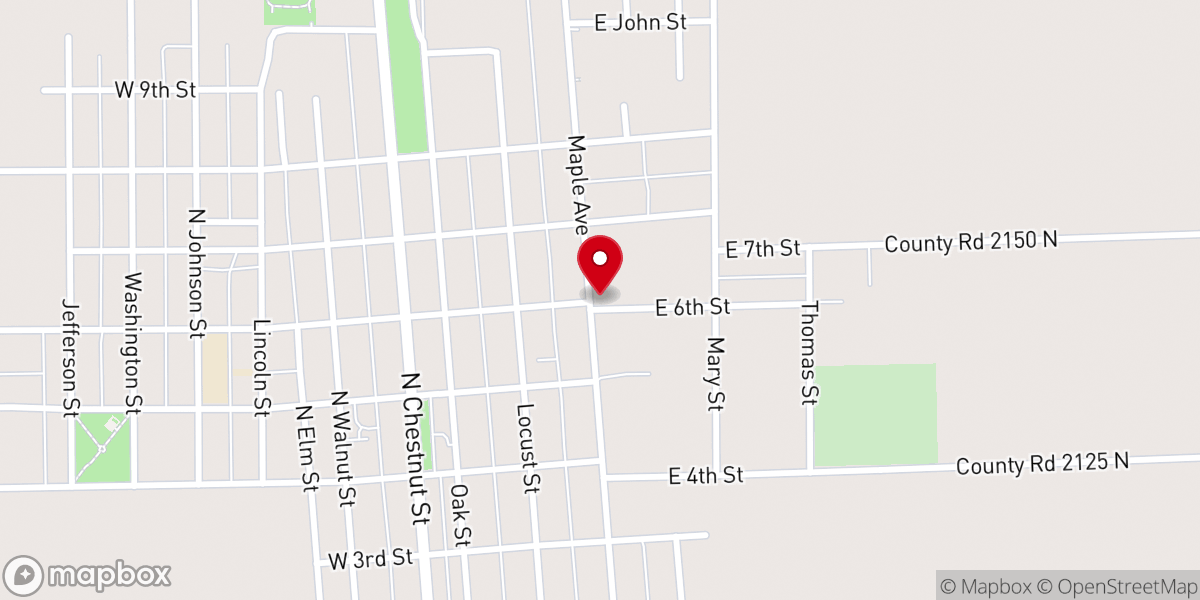 Map showing location of St. Patrick Catholic Church
