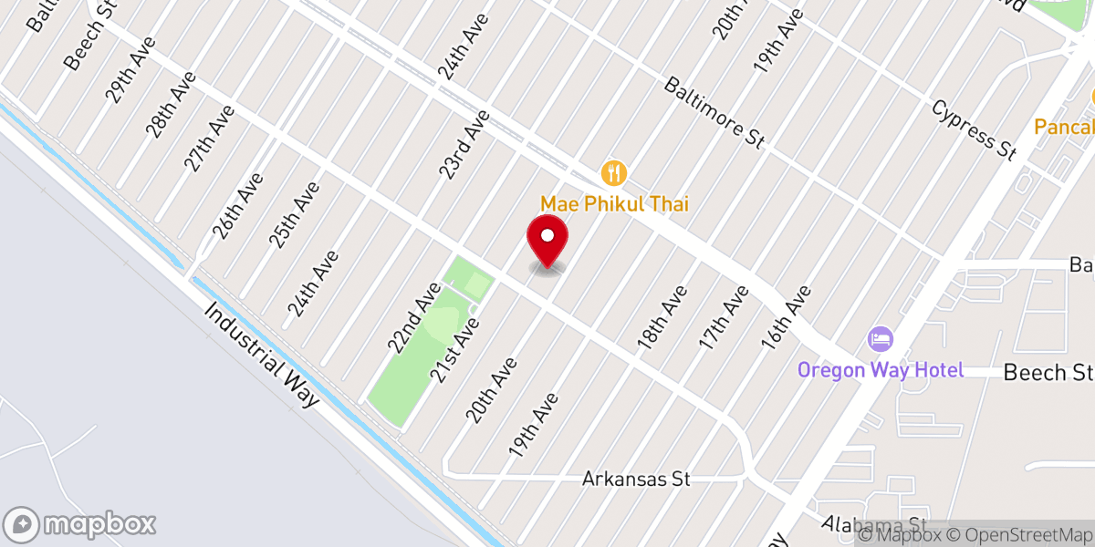 Map showing location of Highlands Baptist Church