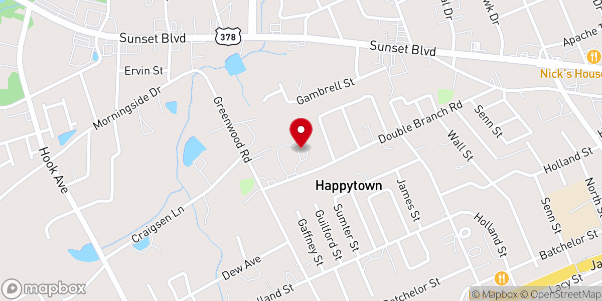Map showing location of Orangeburg South Carolina Assembly Hall of Jehovahs Witnesses Inc