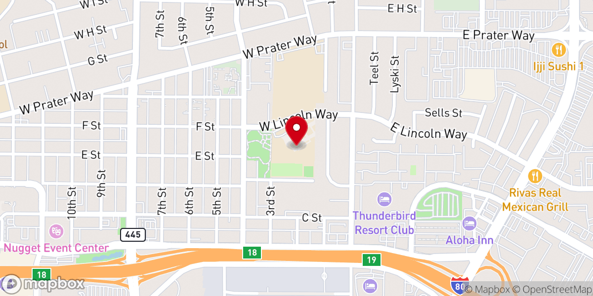 Map showing location of Living Stones Church- Downtown Sparks