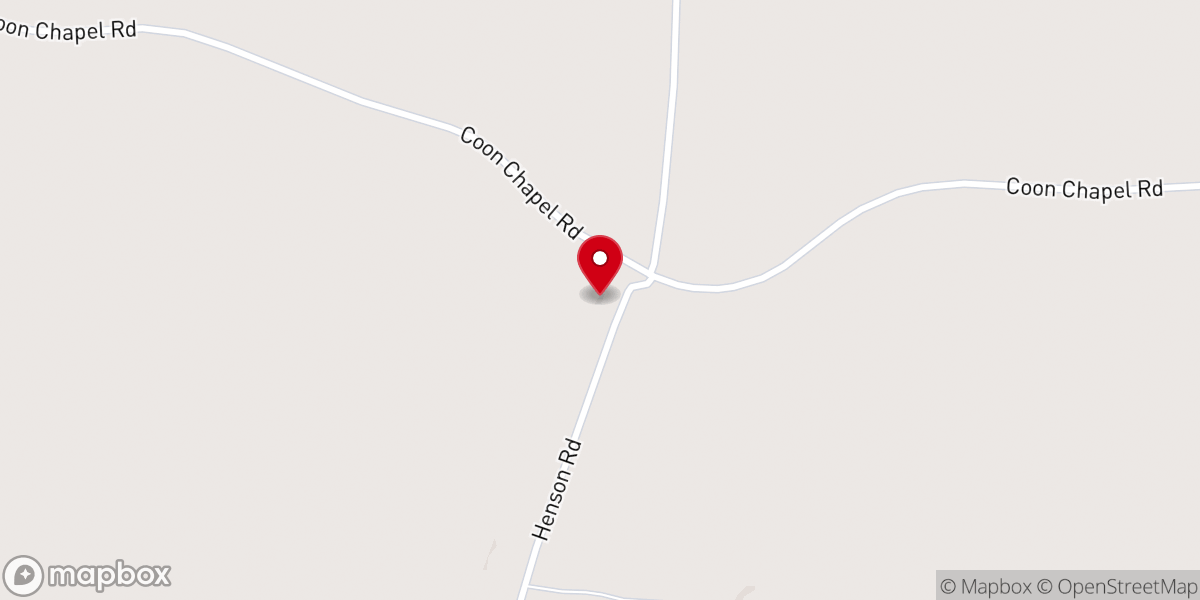 Map showing location of Coon Chapel