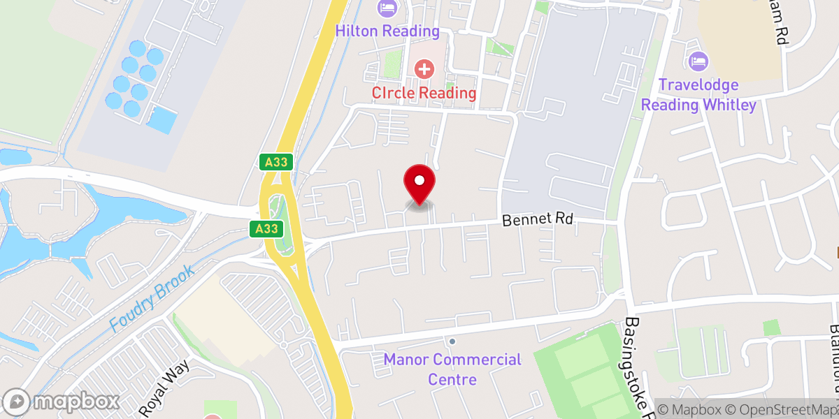 Map showing location of The Church of Pentecost UK Reading
