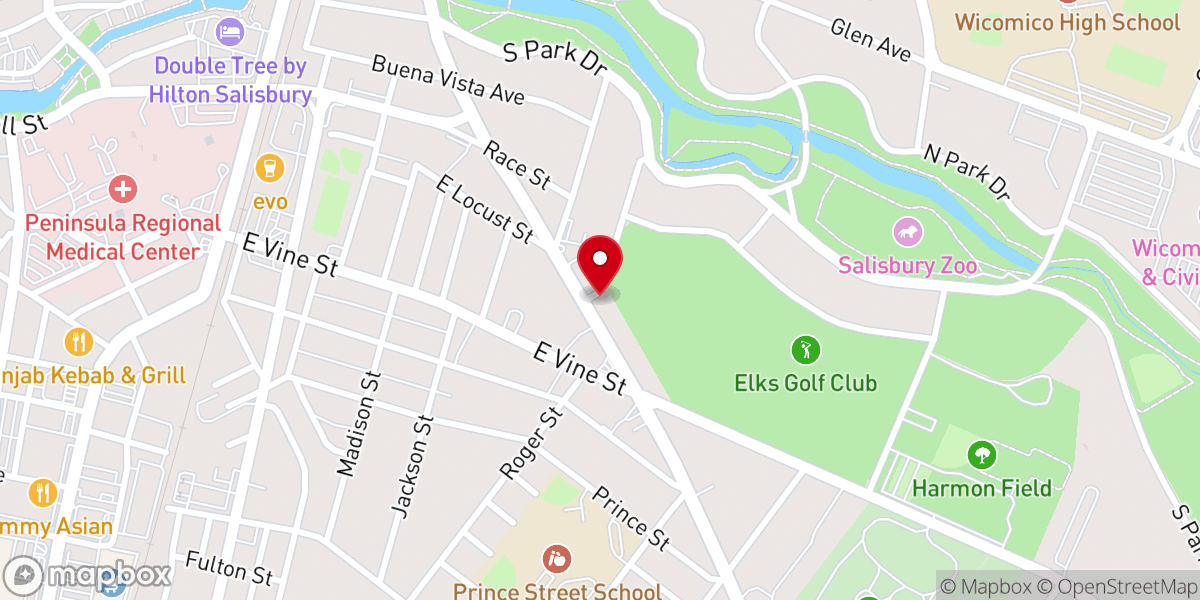 Map showing location of Holy Refugee Assembly (HRA Church)