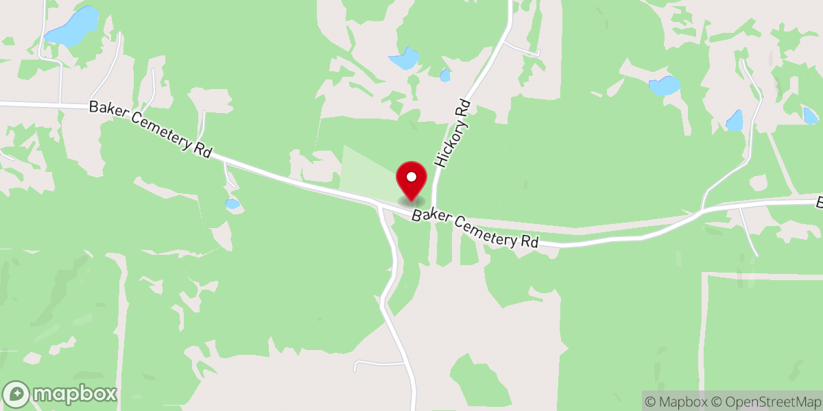 Map showing location of Baker Chapel