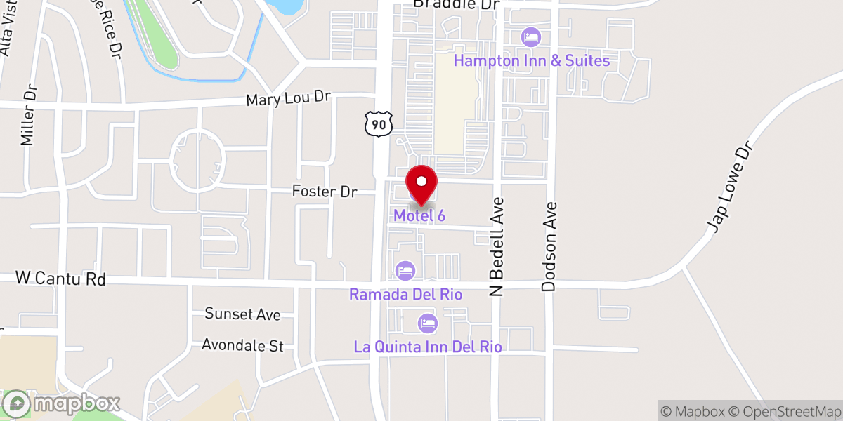 Map showing location of Catholic Charities Del Rio Regional Office