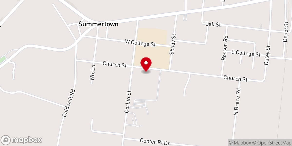 Map showing location of Church of Christ