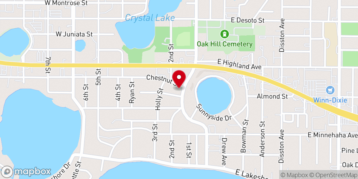 Map showing location of South Lake Presbyterian Church