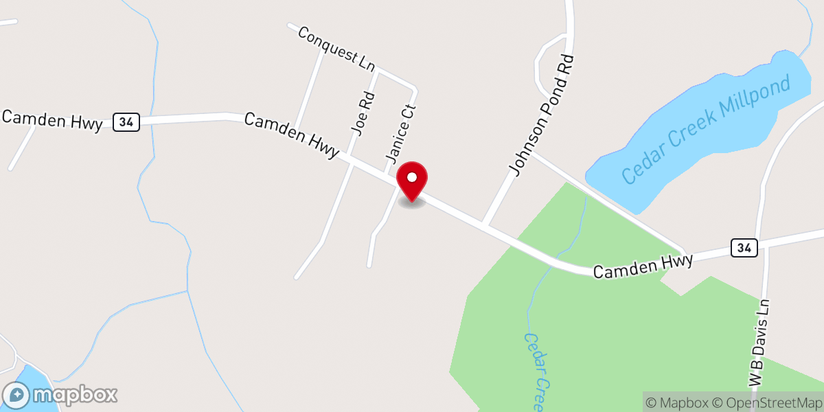 Map showing location of Benjamin Church
