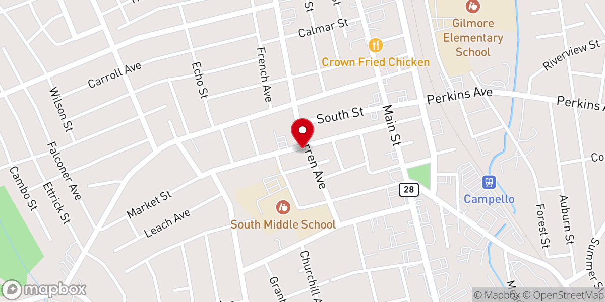 Map showing location of Warren Avenue Baptist Church