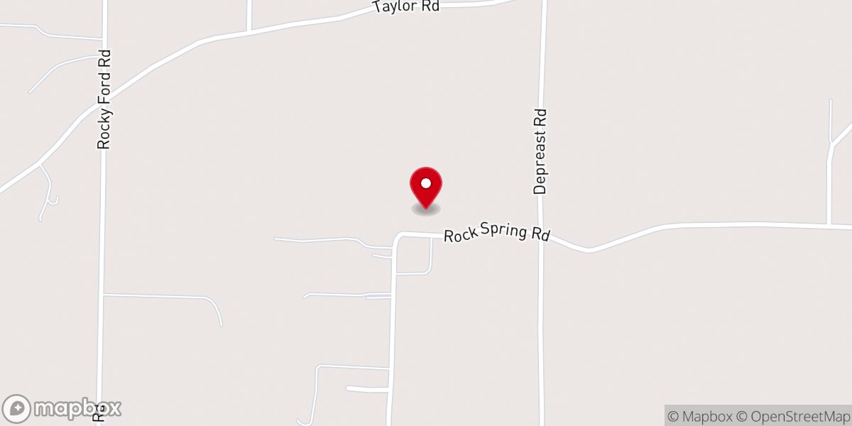 Map showing location of Rock Springs Baptist Church